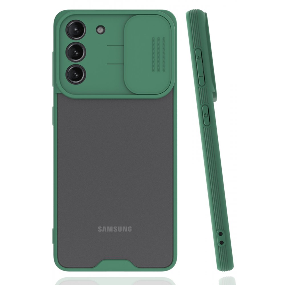 Newface Samsung Galaxy S21 Kılıf Platin Kamera Koruma Silikon - Yeşil