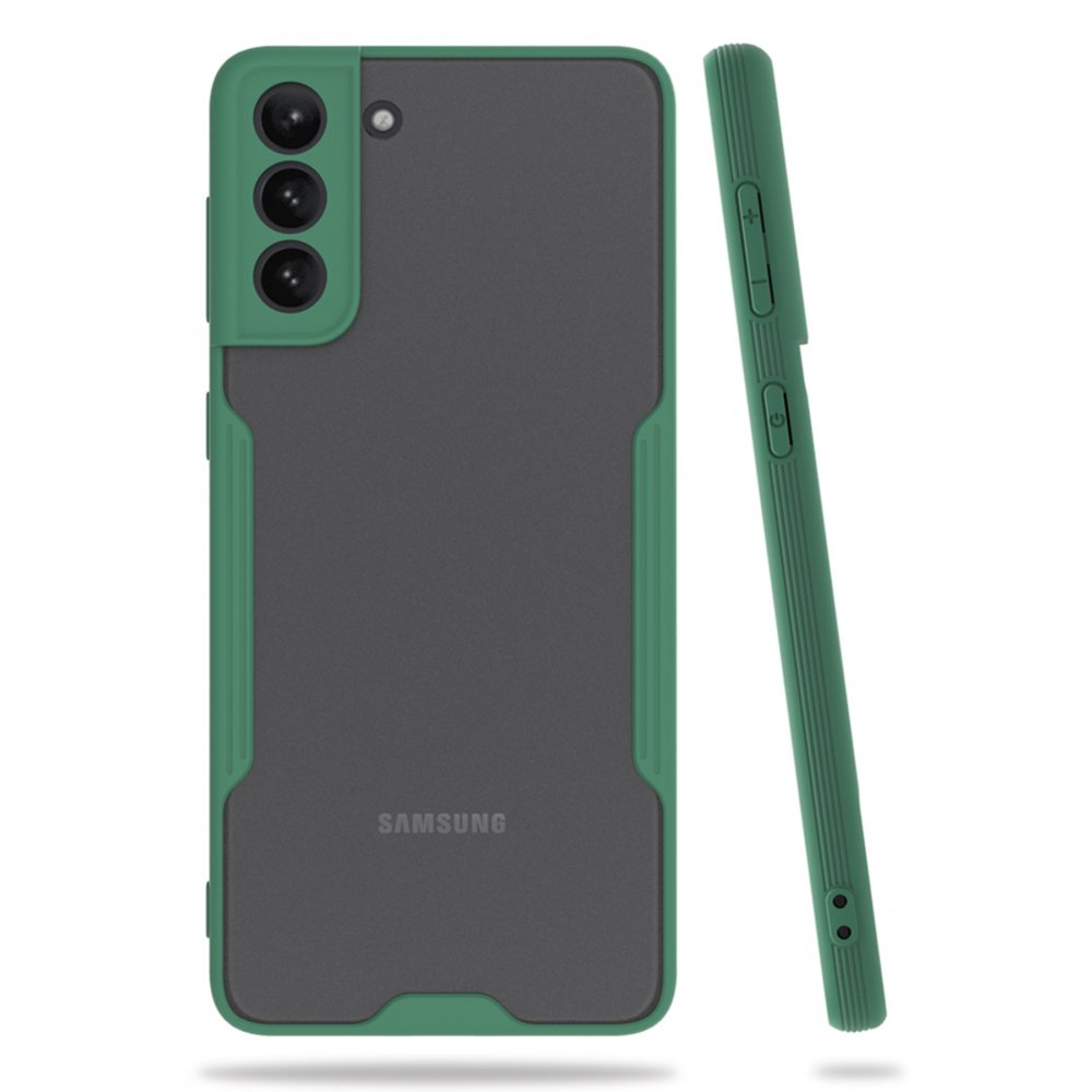 Newface Samsung Galaxy S21 Kılıf Platin Silikon - Yeşil