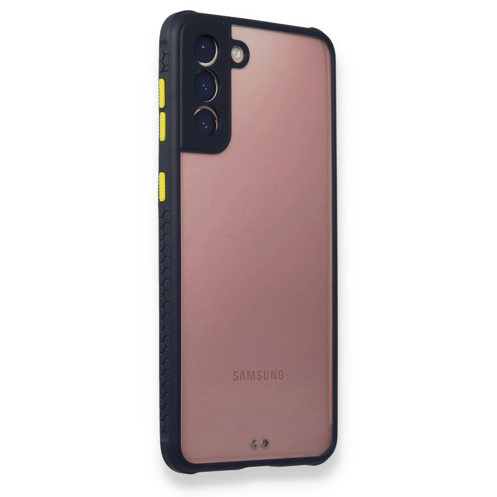 Newface Samsung Galaxy S21 Plus Kılıf Miami Şeffaf Silikon  - Lacivert