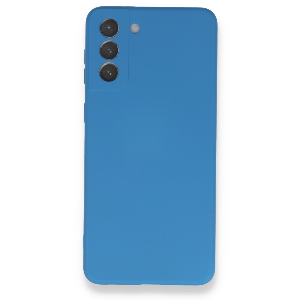 Newface Samsung Galaxy S21 Plus Kılıf Nano içi Kadife Silikon - Mavi