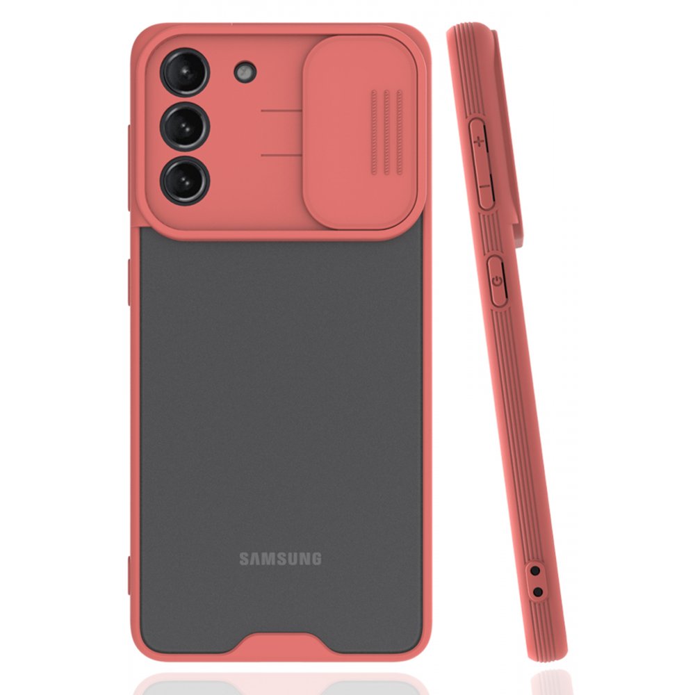 Newface Samsung Galaxy S21 Plus Kılıf Platin Kamera Koruma Silikon - Pembe