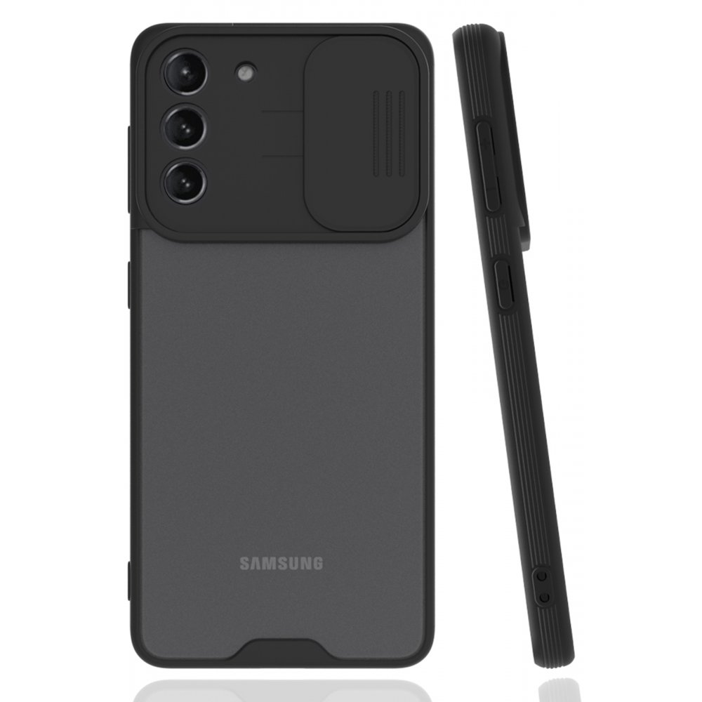 Newface Samsung Galaxy S21 Plus Kılıf Platin Kamera Koruma Silikon - Siyah