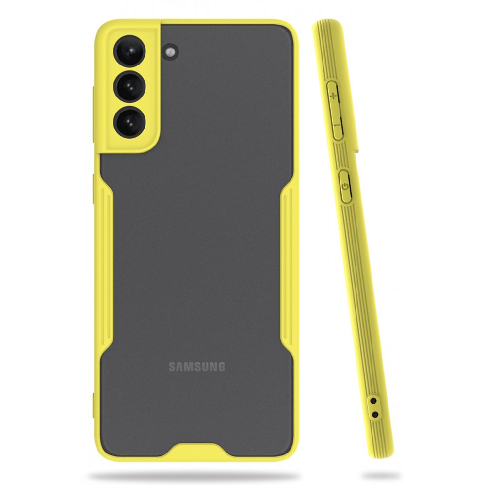 Newface Samsung Galaxy S21 Plus Kılıf Platin Silikon - Sarı