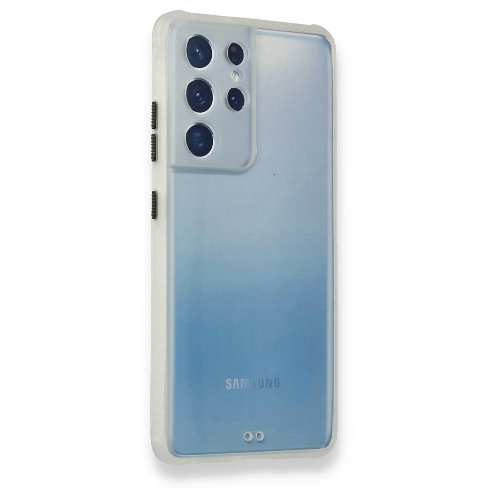 Newface Samsung Galaxy S21 Ultra Kılıf Miami Şeffaf Silikon  - Şeffaf