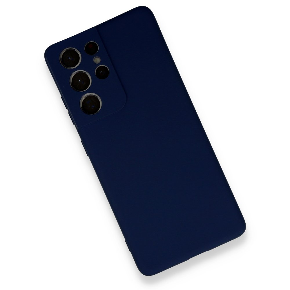 Newface Samsung Galaxy S21 Ultra Kılıf Nano içi Kadife Silikon - Lacivert