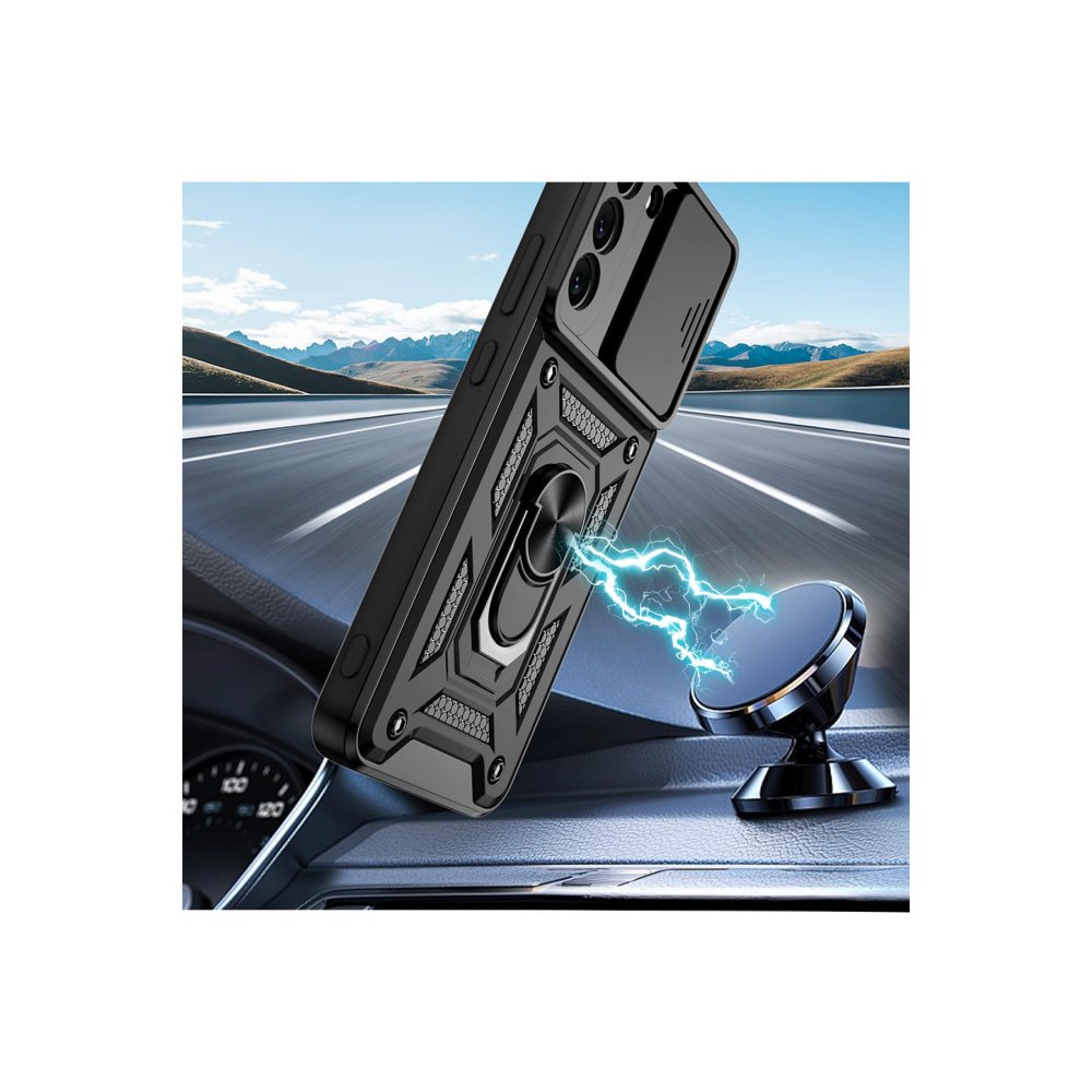 Newface Samsung Galaxy S22 Kılıf Pars Lens Yüzüklü Silikon - Gold