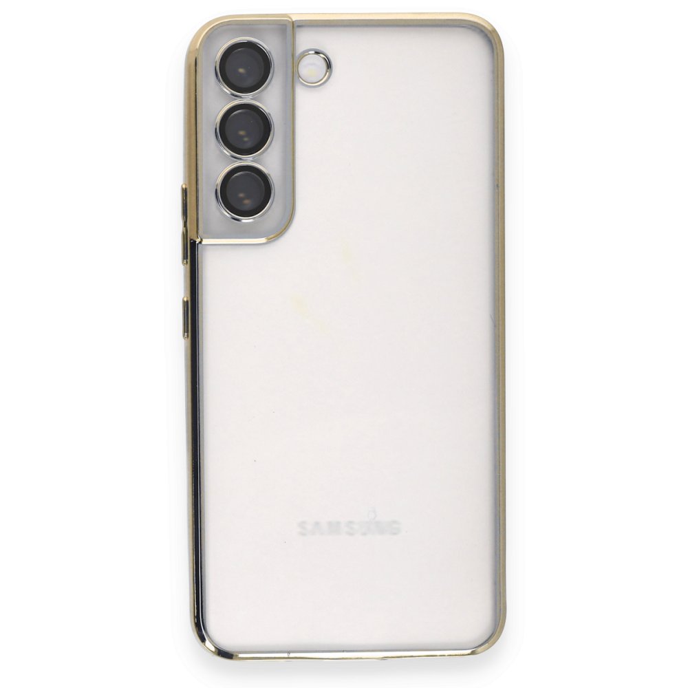 Newface Samsung Galaxy S22 Kılıf Razer Lensli Silikon - Gold