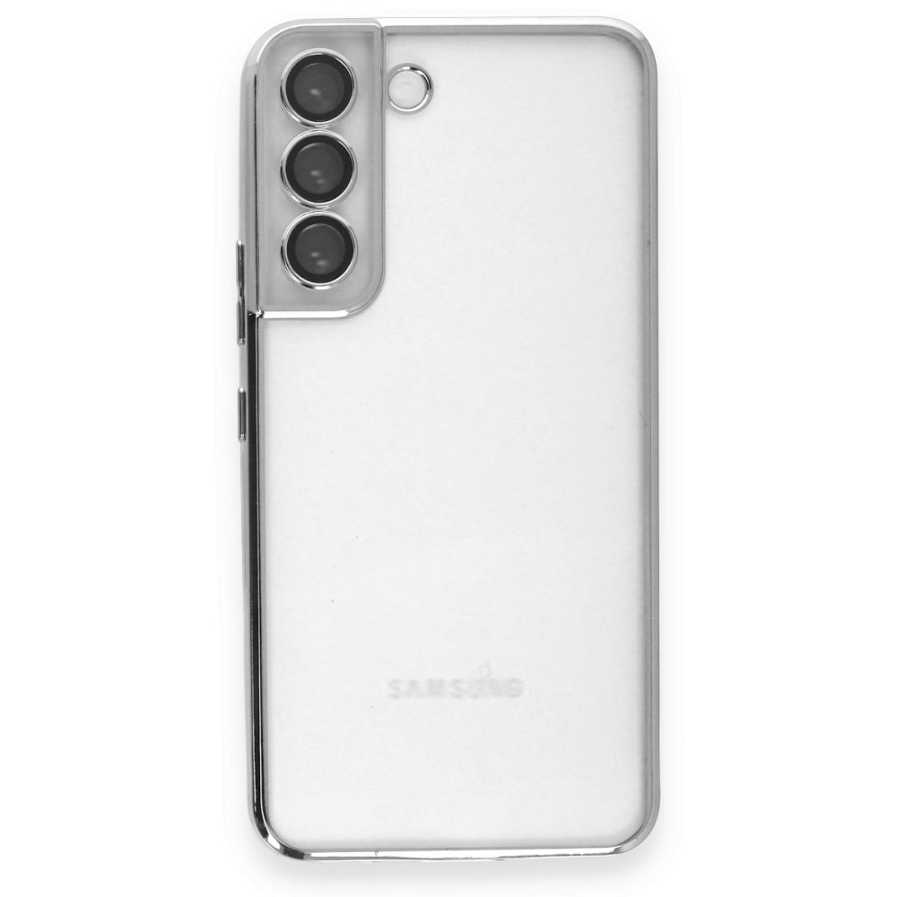 Newface Samsung Galaxy S22 Kılıf Razer Lensli Silikon - Gümüş
