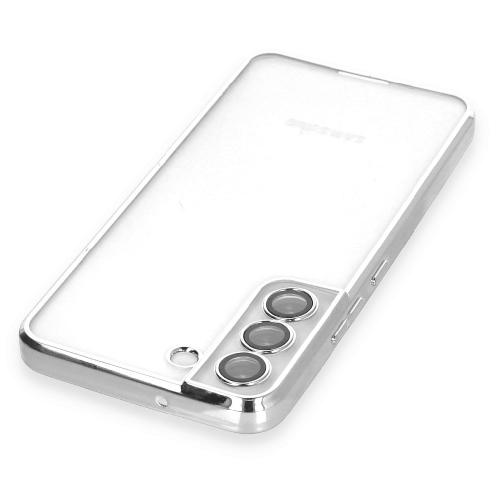 Newface Samsung Galaxy S22 Kılıf Razer Lensli Silikon - Gümüş