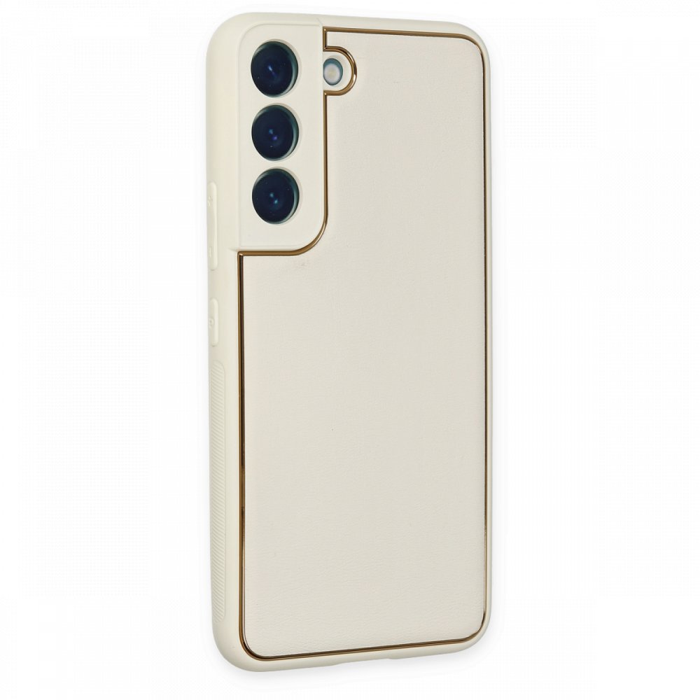 Newface Samsung Galaxy S22 Plus Kılıf Coco Deri Silikon Kapak - Beyaz