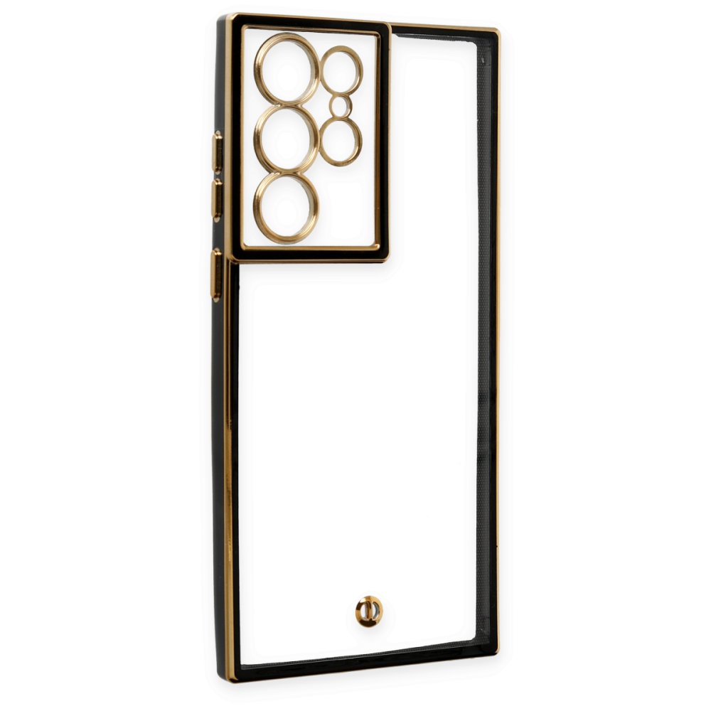 Newface Samsung Galaxy S22 Ultra Kılıf Liva Lens Silikon - Siyah