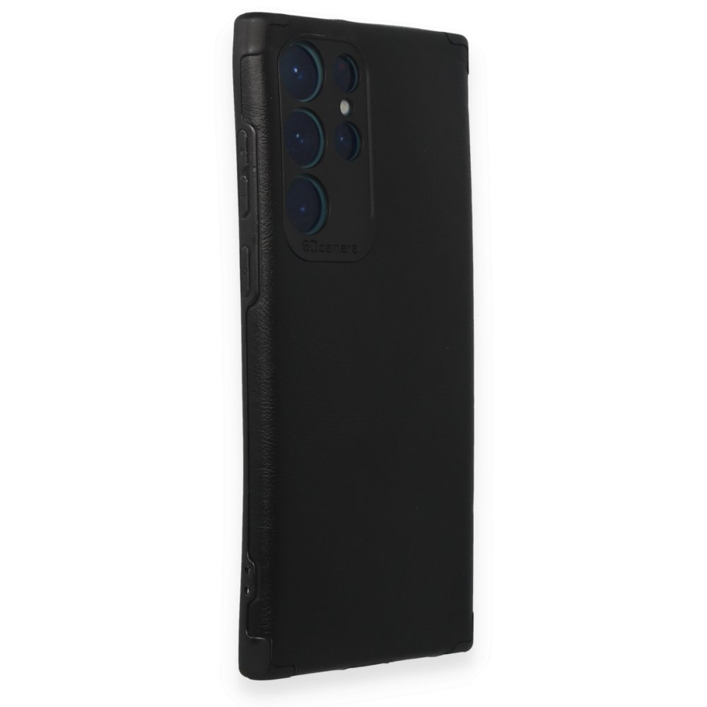 Newface Samsung Galaxy S22 Ultra Kılıf Loop Deri Silikon - Siyah