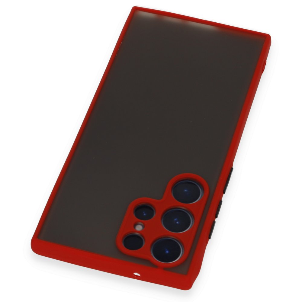 Newface Samsung Galaxy S22 Ultra Kılıf Montreal Silikon Kapak - Kırmızı