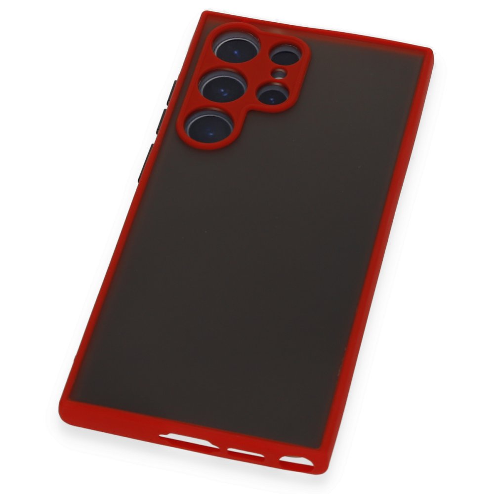 Newface Samsung Galaxy S22 Ultra Kılıf Montreal Silikon Kapak - Kırmızı