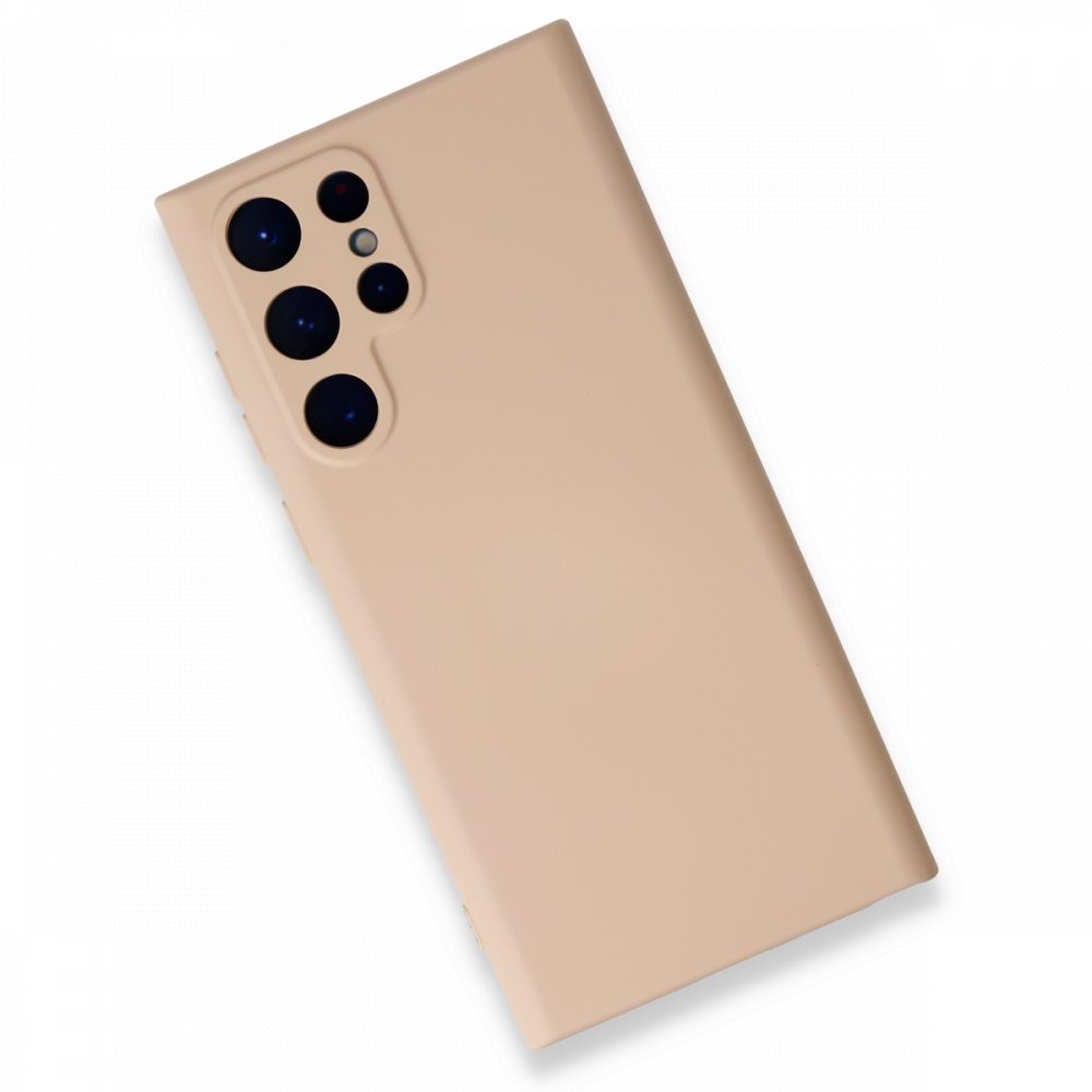 Newface Samsung Galaxy S22 Ultra Kılıf Nano içi Kadife Silikon - Pudra