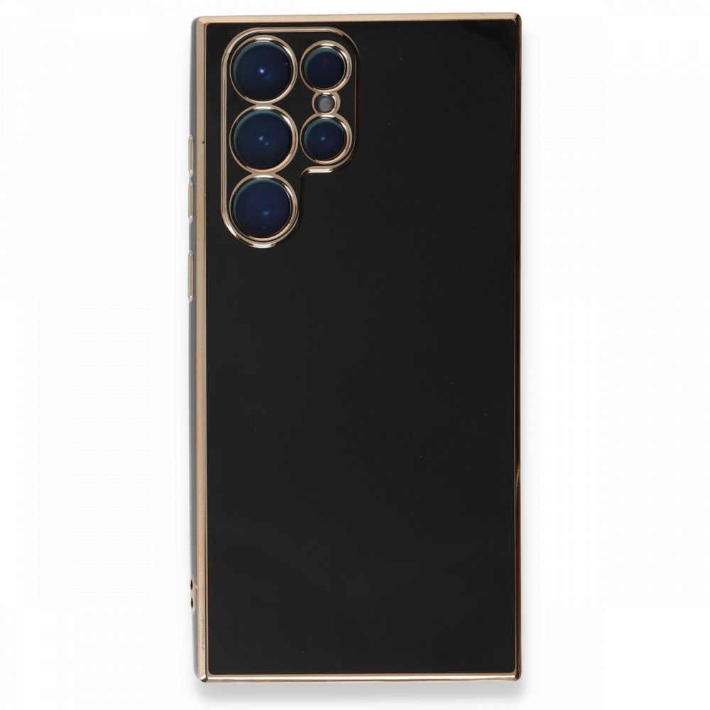 Newface Samsung Galaxy S22 Ultra Kılıf Volet Silikon - Siyah