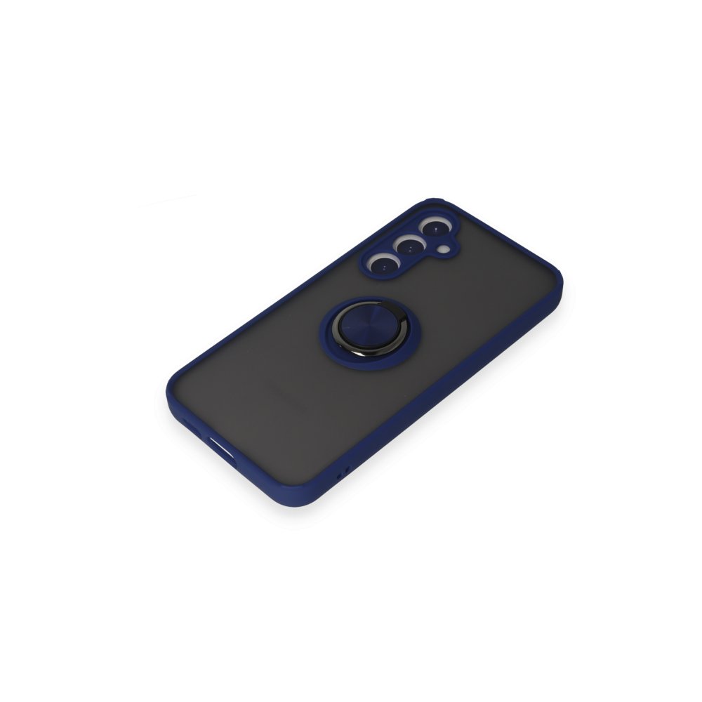 Newface Samsung Galaxy S23 FE Kılıf Montreal Yüzüklü Silikon Kapak - Lacivert