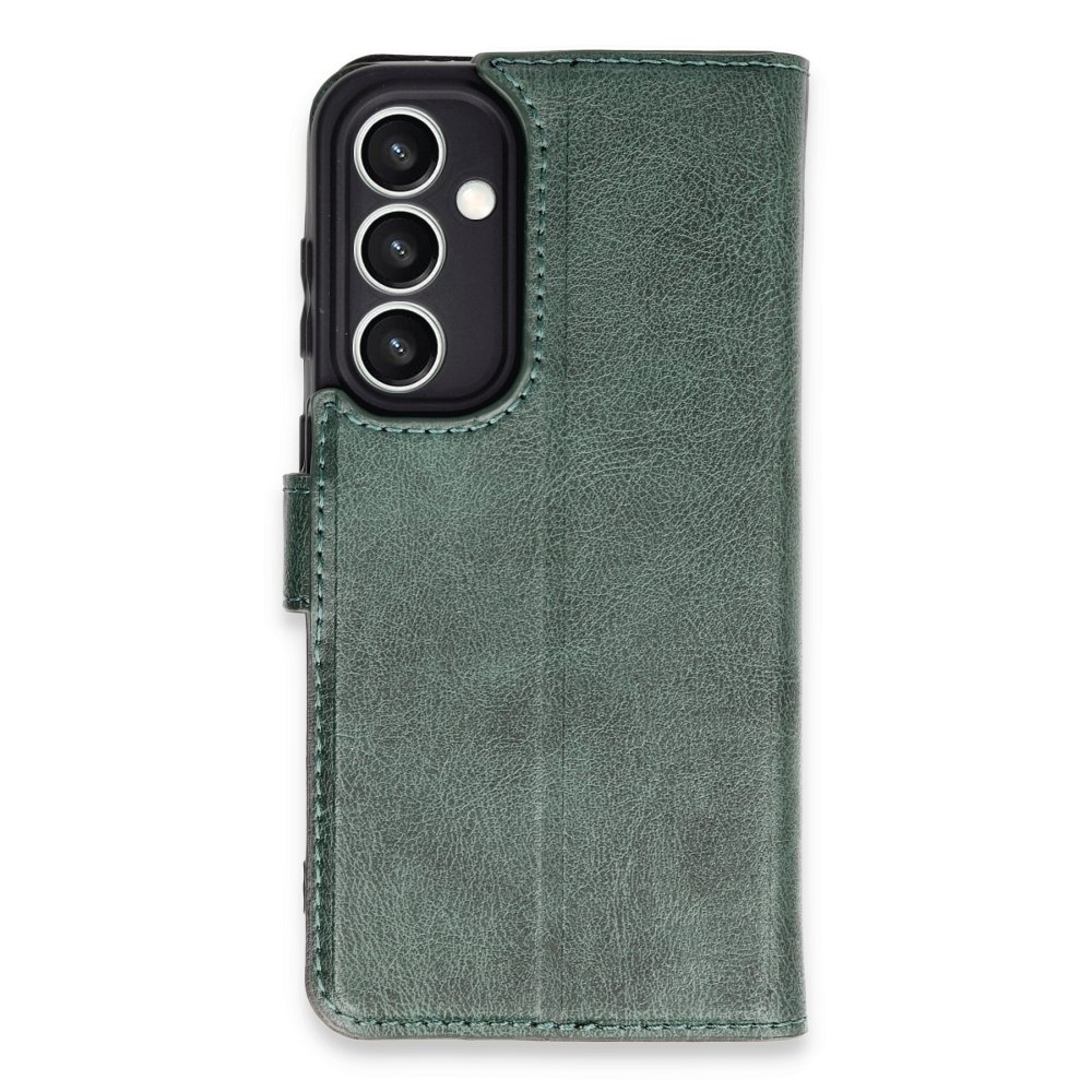 Newface Samsung Galaxy S23 FE Kılıf Trend S Plus Kapaklı Kılıf - Yeşil