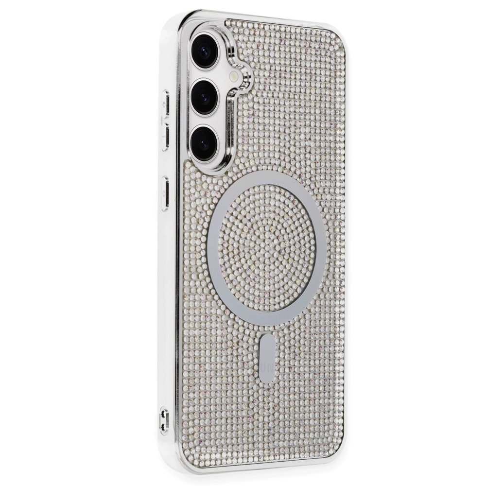 Newface Samsung Galaxy S23 Kılıf Diamond Magsafe Kapak - Rainbow