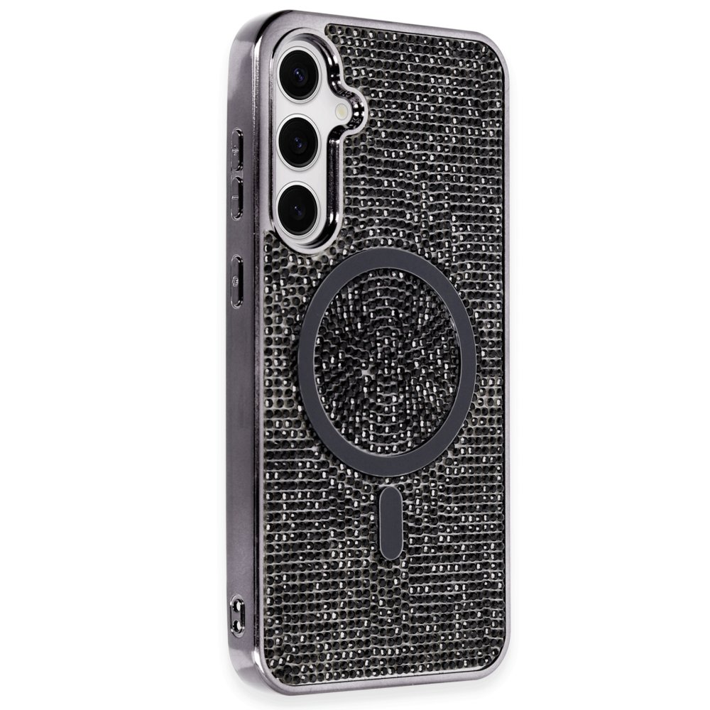 Newface Samsung Galaxy S23 Kılıf Diamond Magsafe Kapak - Siyah
