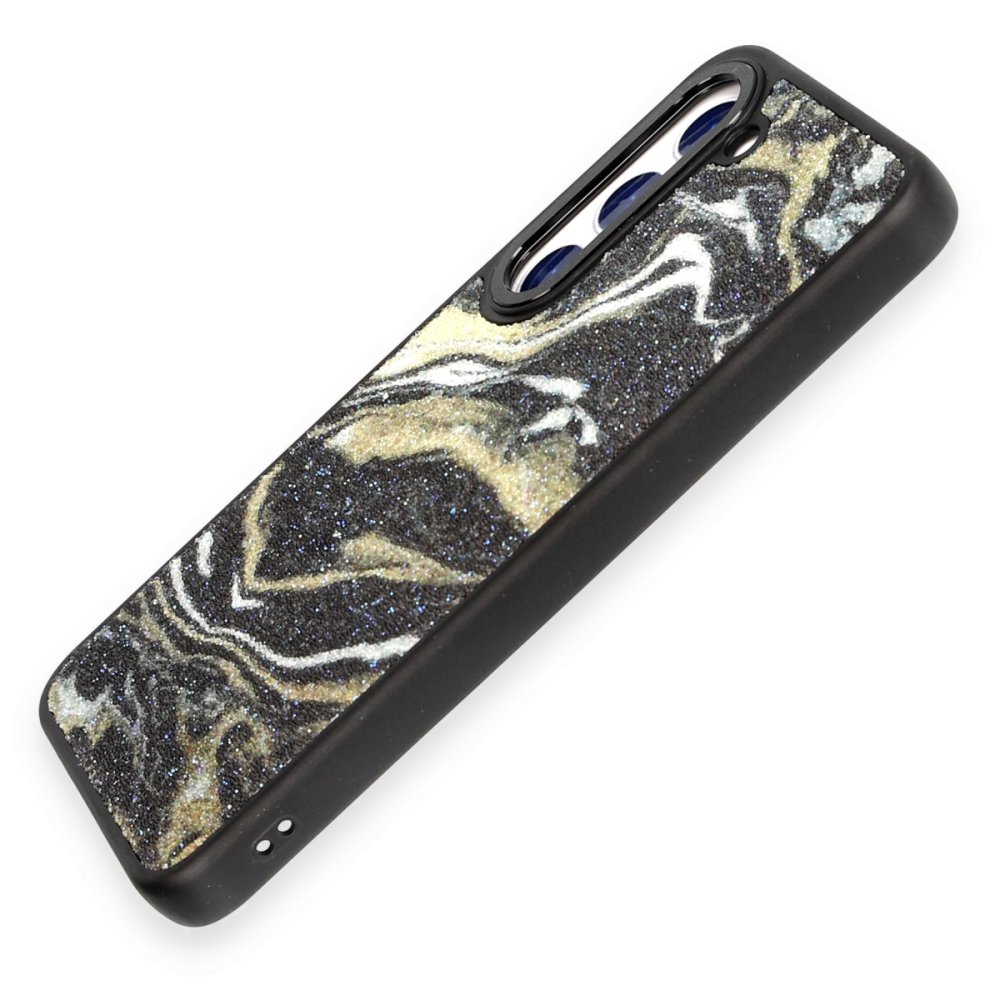 Newface Samsung Galaxy S23 Kılıf Moda Simli Kapak - Siyah