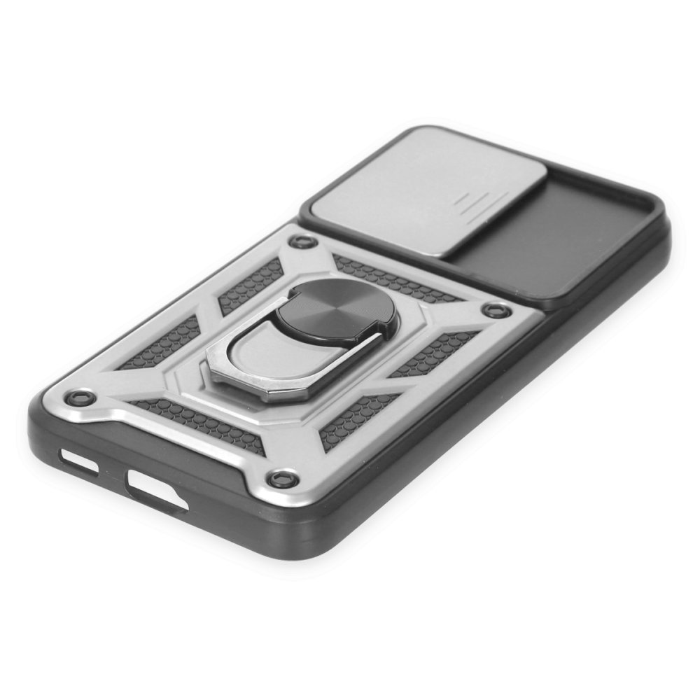 Newface Samsung Galaxy S24 Plus Kılıf Pars Lens Yüzüklü Silikon - Gümüş