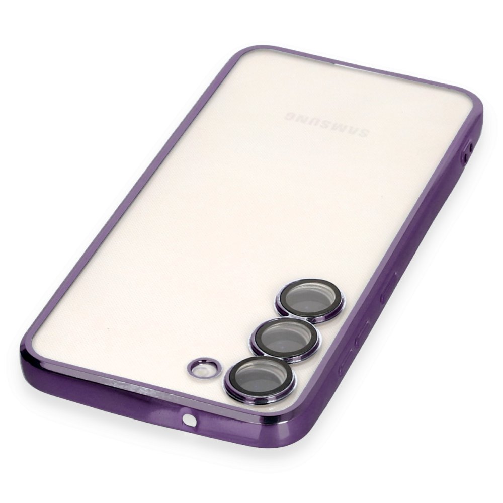 Newface Samsung Galaxy S23 Kılıf Razer Lensli Silikon - Mor