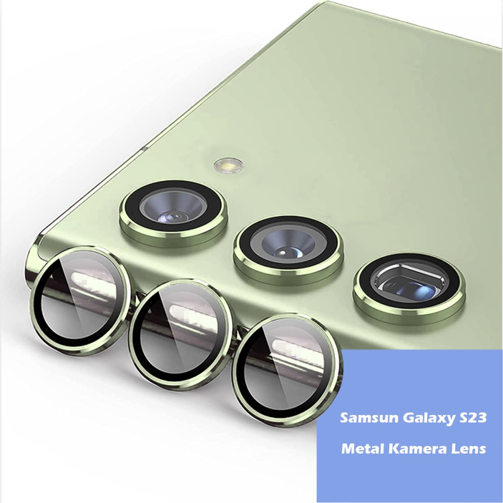 Newface Samsung Galaxy S23 Metal Kamera Lens - Koyu Yeşil