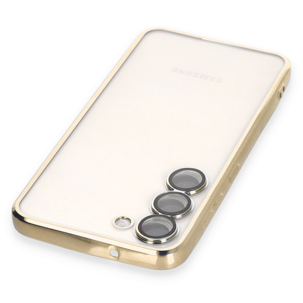 Newface Samsung Galaxy S23 Plus Kılıf Razer Lensli Silikon - Gold