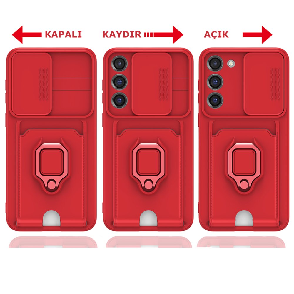 Newface Samsung Galaxy S23 Plus Kılıf Zuma Kartvizitli Yüzüklü Silikon - Lacivert