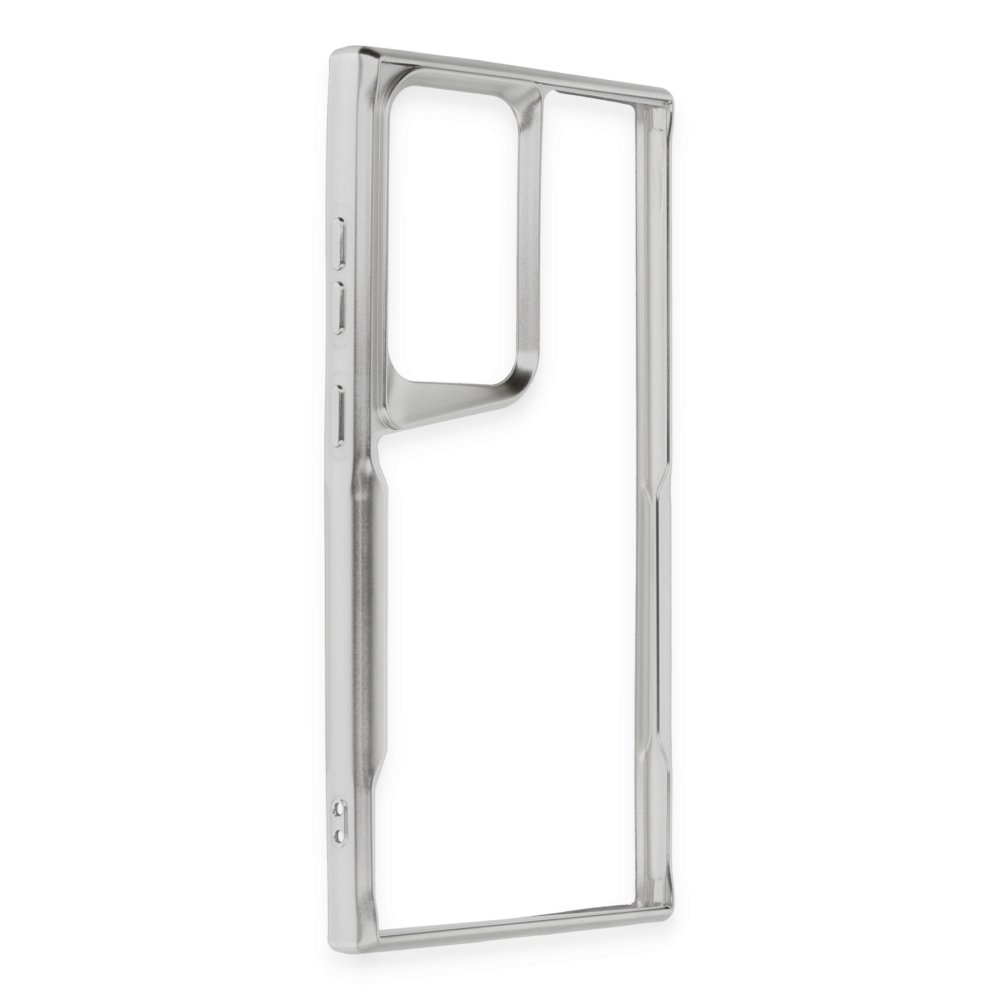 Newface Samsung Galaxy S23 Ultra Kılıf Boyi Silikon Kapak - Gümüş