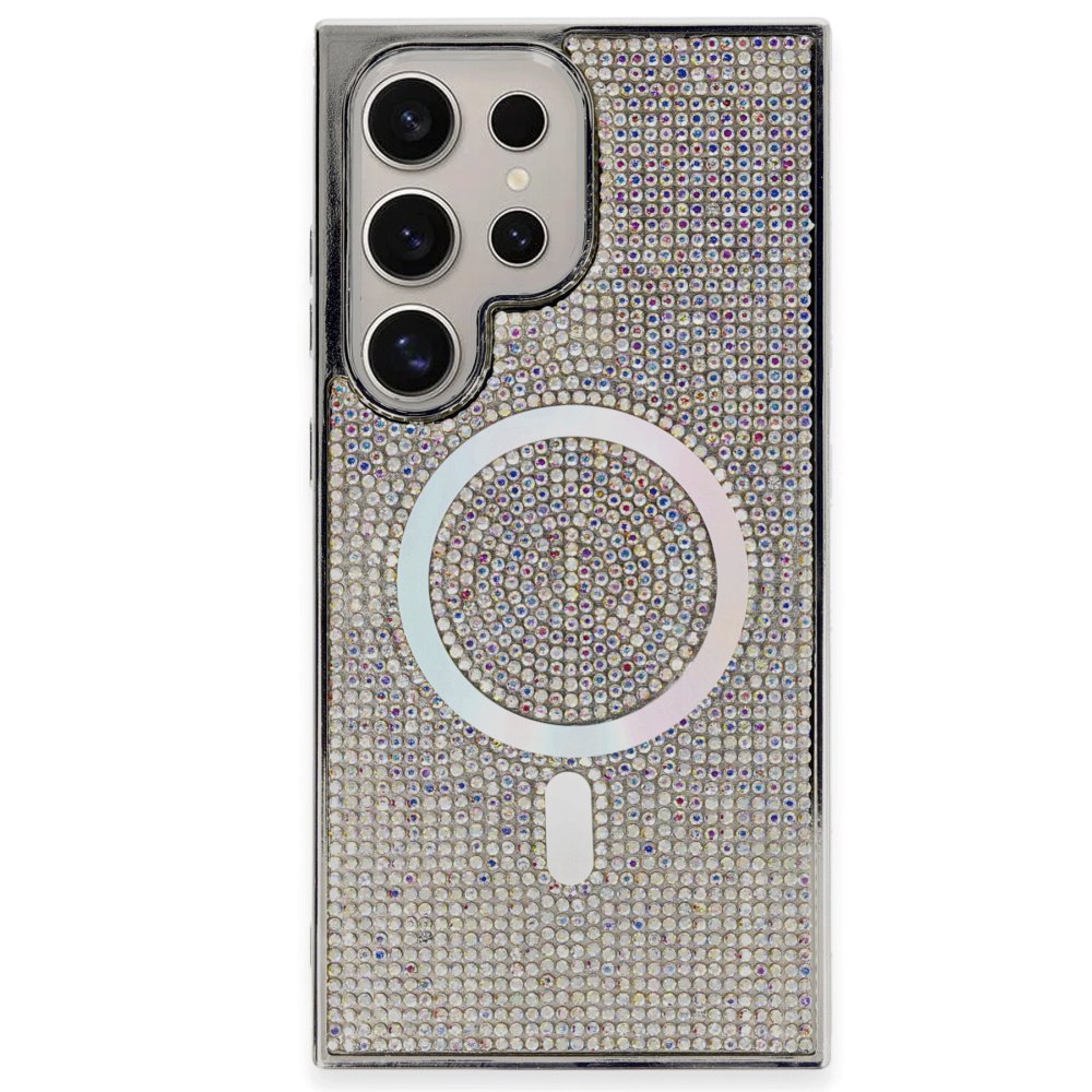 Newface Samsung Galaxy S23 Ultra Kılıf Diamond Magsafe Kapak - Rainbow
