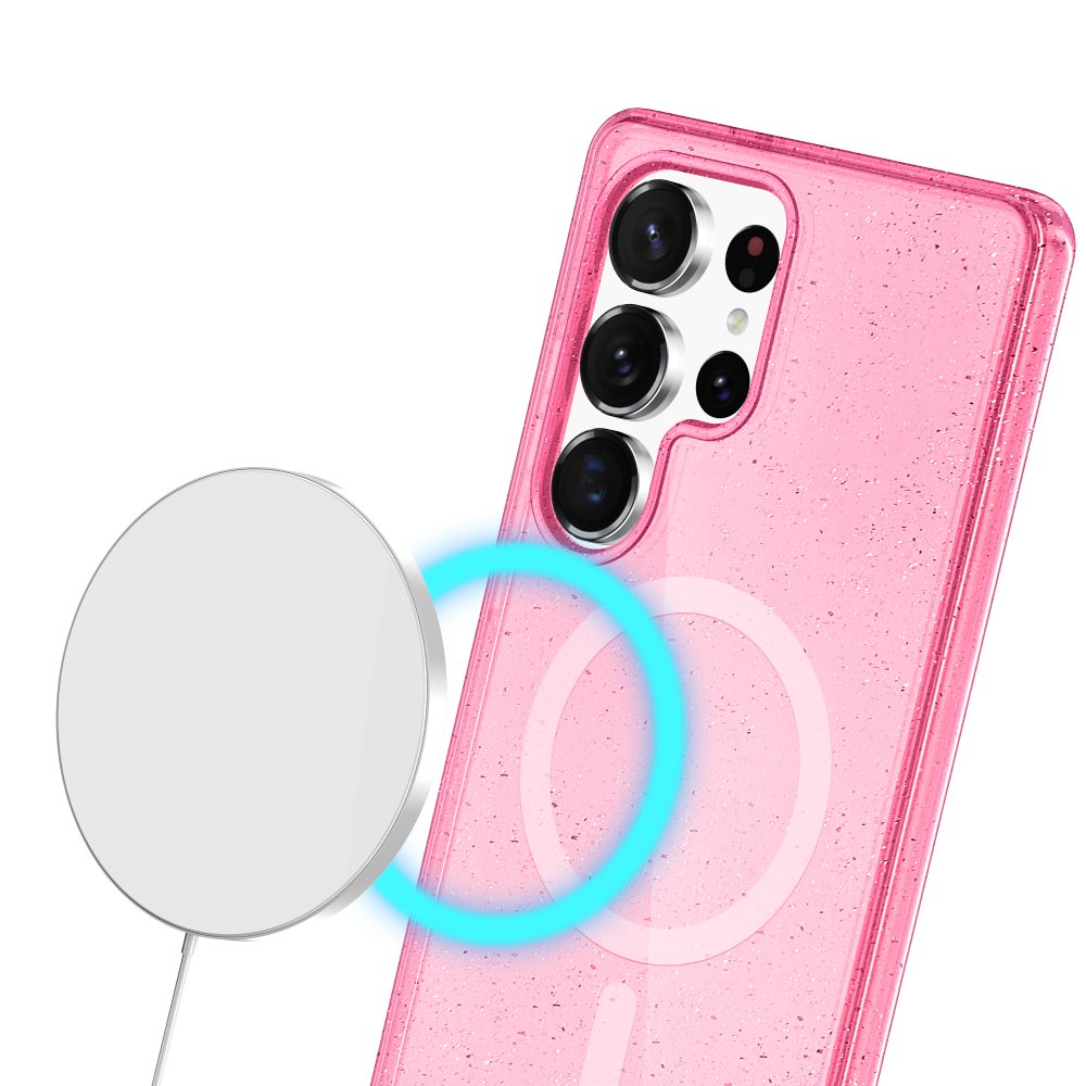 Newface Samsung Galaxy S23 Ultra Kılıf Glow Magsafe Kapak - Pembe