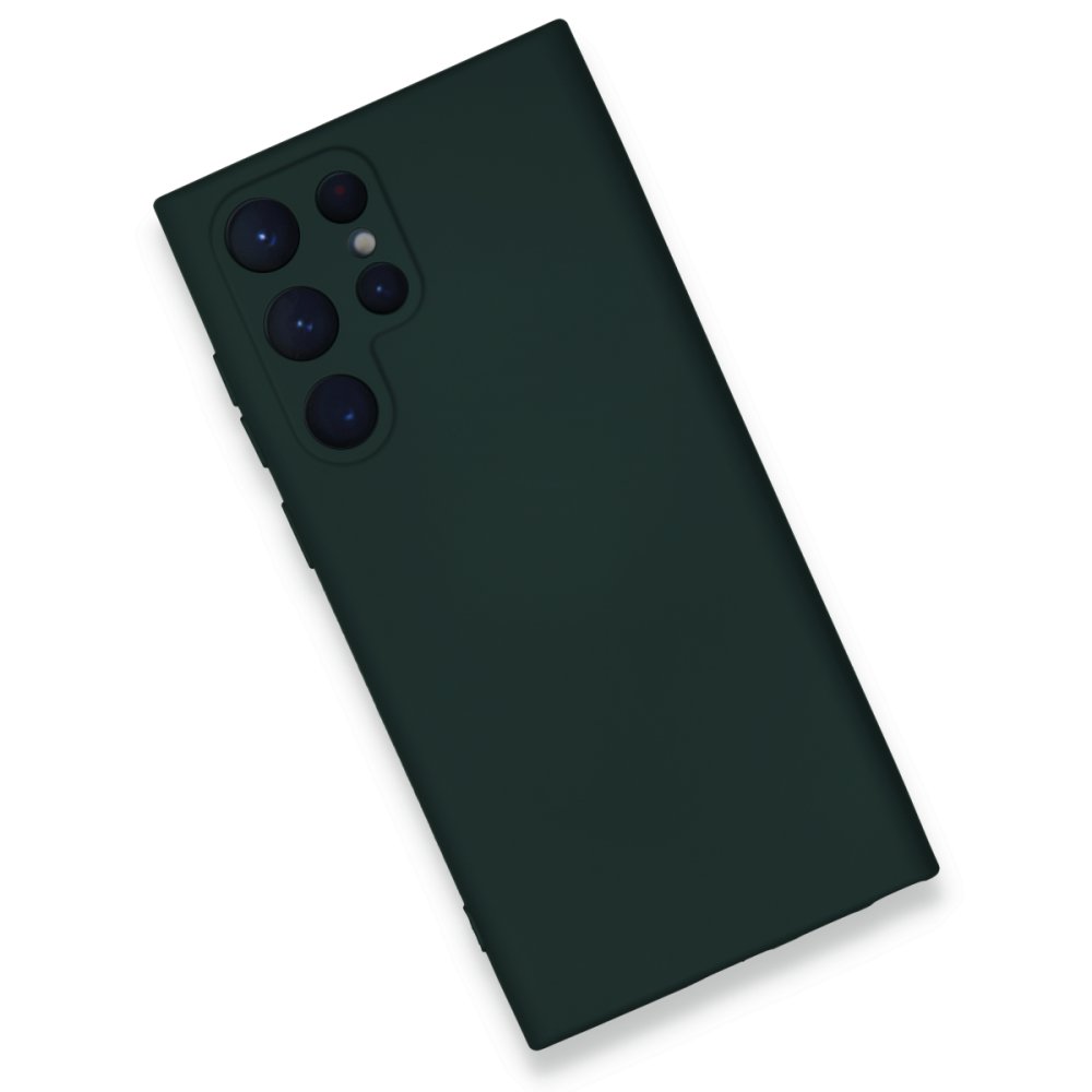 Newface Samsung Galaxy S23 Ultra Kılıf Nano içi Kadife Silikon - Koyu Yeşil