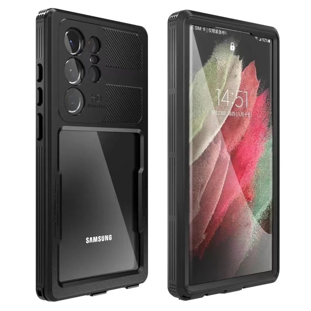 Newface Samsung Galaxy S23 Ultra Kılıf Red Pepper Su Geçirmez Kılıf - Siyah-Gri