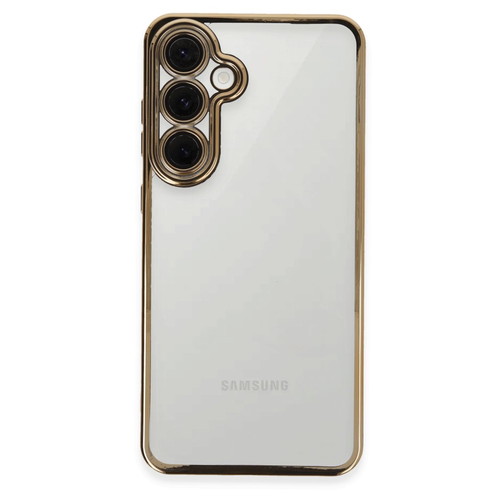 Newface Samsung Galaxy S24 FE Kılıf Razer Lensli Silikon - Gold