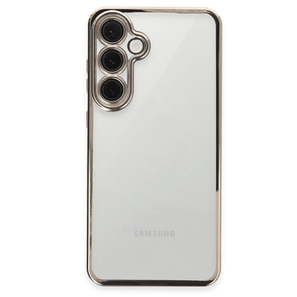 Newface Samsung Galaxy S24 FE Kılıf Razer Lensli Silikon - Titanyum Gri