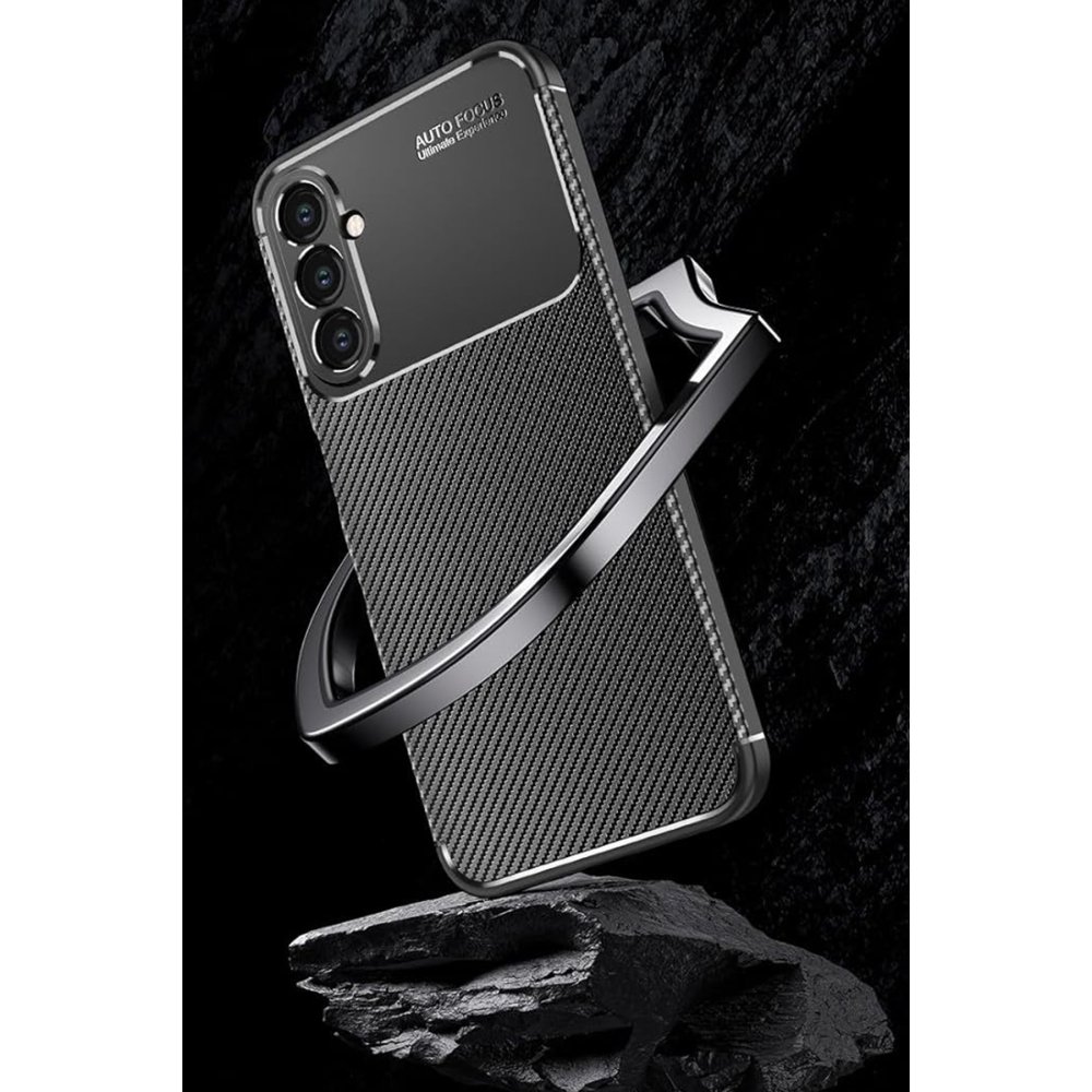 Newface Samsung Galaxy S24 Kılıf Auto Focus Karbon Kapak - Siyah