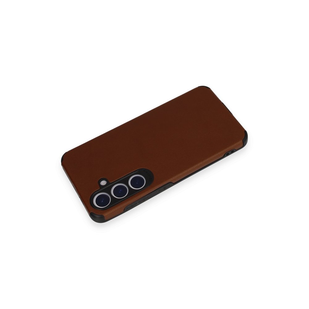 Newface Samsung Galaxy S24 Kılıf Loop Deri Silikon - Kahverengi