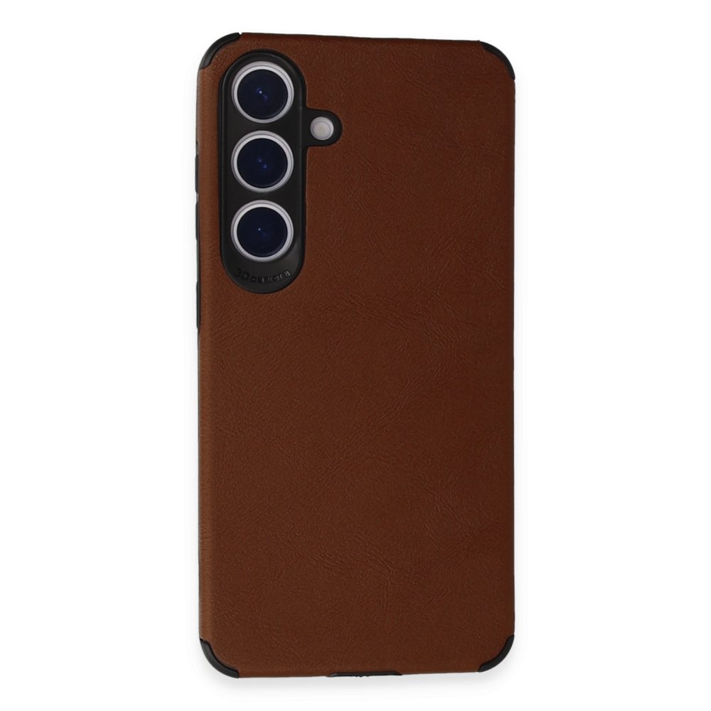 Newface Samsung Galaxy S24 Plus Kılıf Loop Deri Silikon - Kahverengi