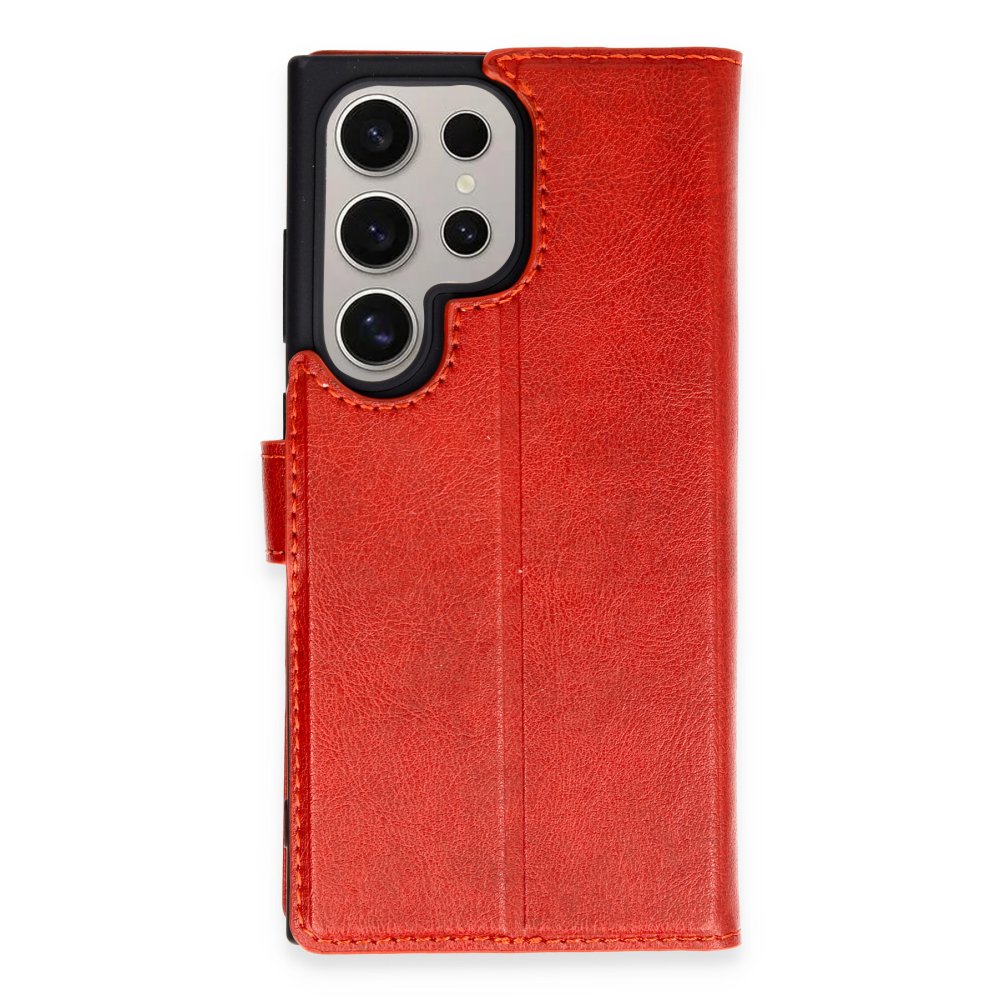 Newface Samsung Galaxy S24 Ultra Kılıf Trend S Plus Kapaklı Kılıf - Kırmızı