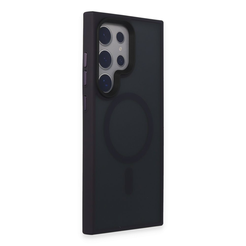 Newface Samsung Galaxy S24 Ultra Kılıf Trex Magneticsafe Kapak - Derin Mor