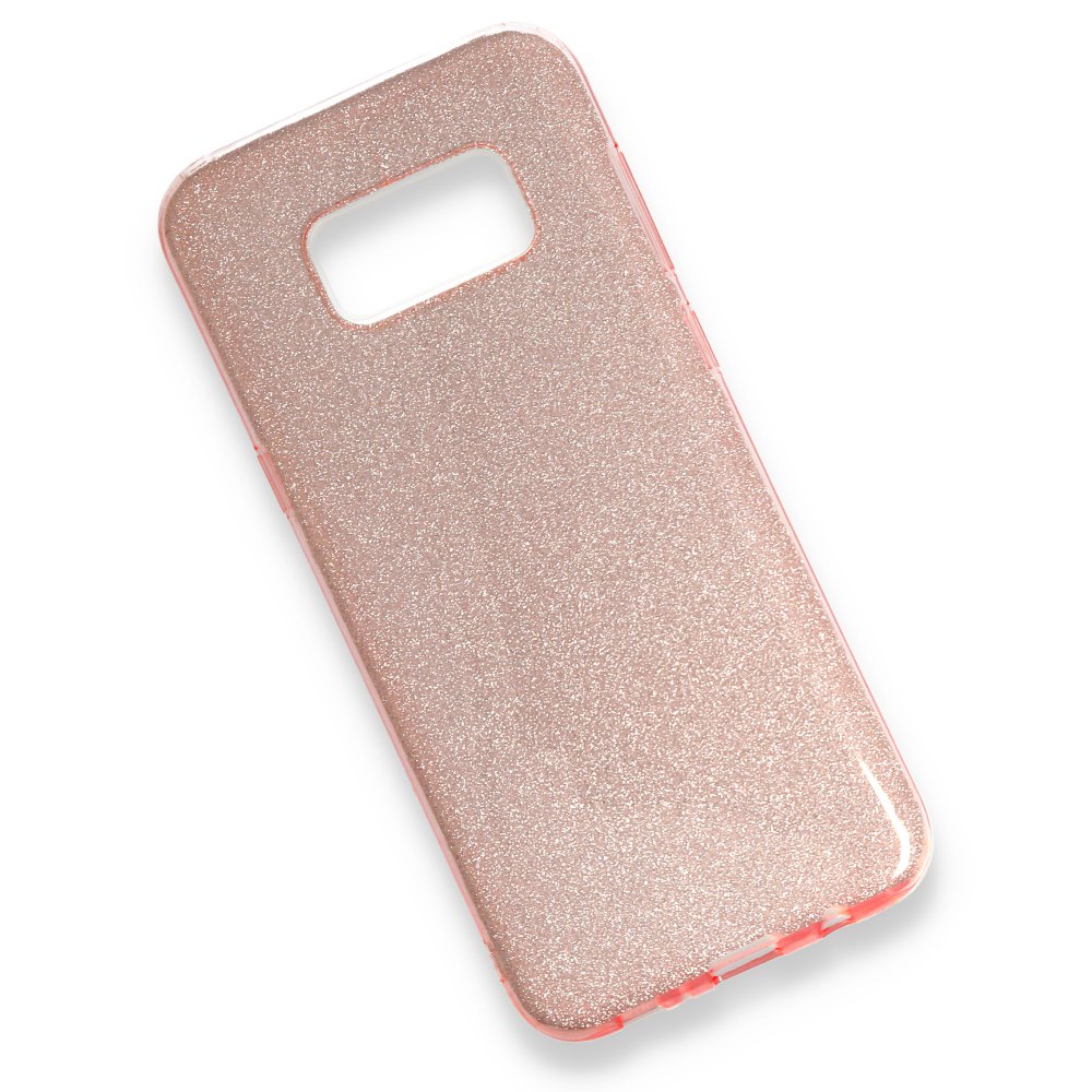 Newface Samsung Galaxy S8 Plus Kılıf Simli Katmanlı Silikon - Rose