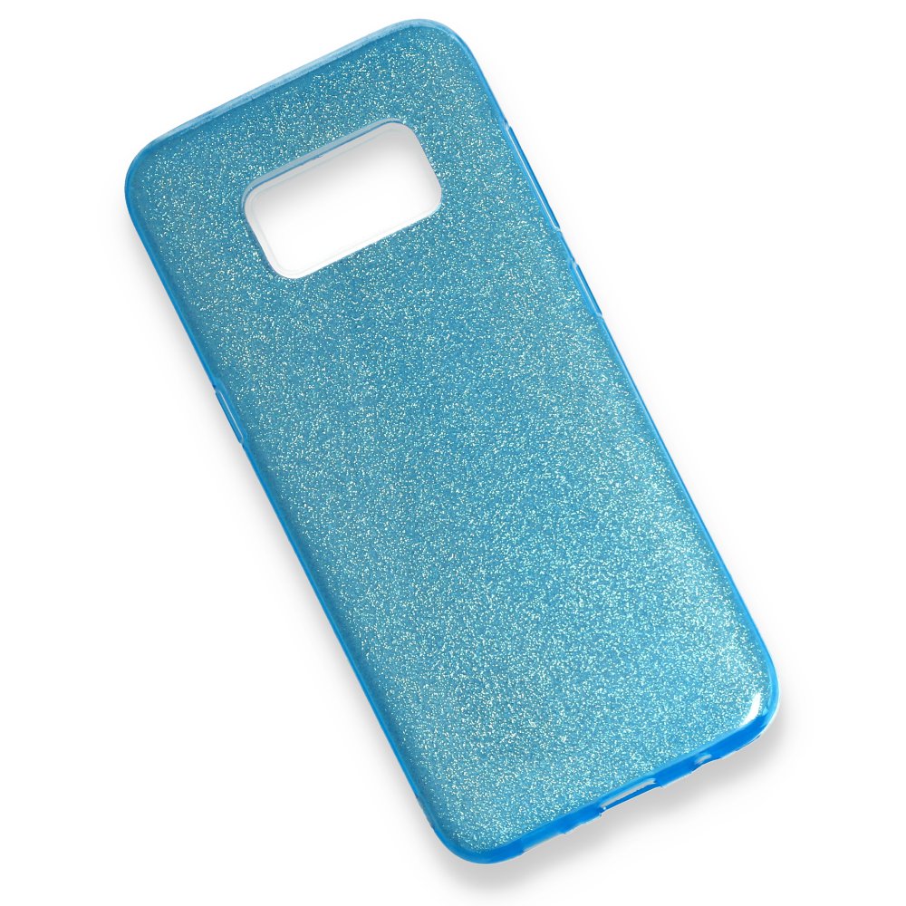 Newface Samsung Galaxy S8 Kılıf Simli Katmanlı Silikon - Turkuaz