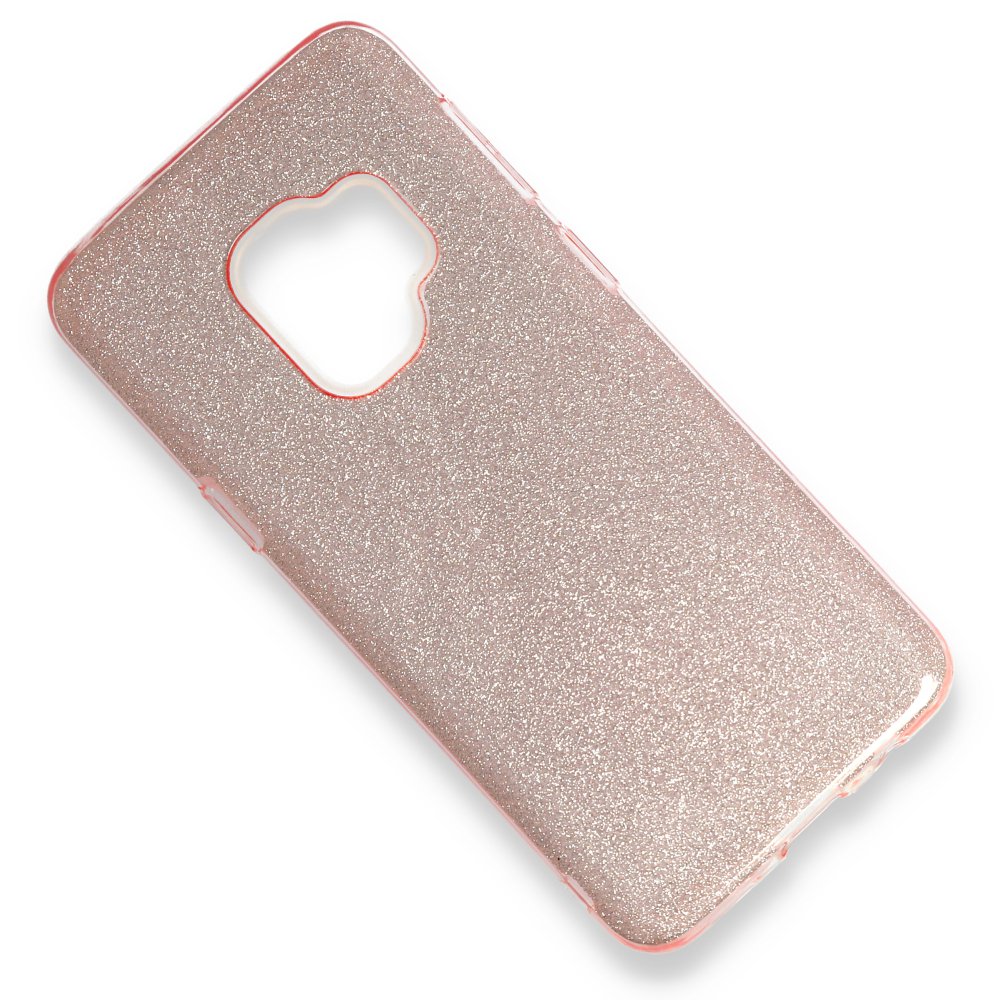 Newface Samsung Galaxy S9 Kılıf Simli Katmanlı Silikon - Rose