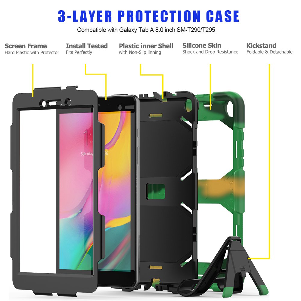 Newface Samsung Galaxy T290 Tab A 8 Kılıf Griffin Tablet Kapak - Kamuflaj