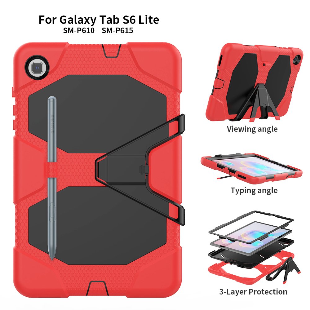 Newface Samsung Galaxy T500 Tab A7 10.4 Kılıf Griffin Tablet Kapak - Kırmızı