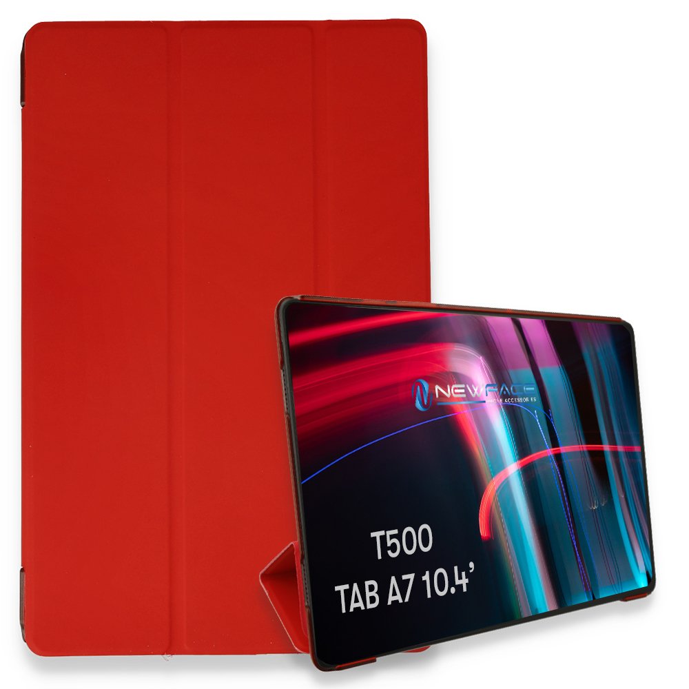 Newface Samsung Galaxy T500 Tab A7 10.4 Kılıf Tablet Smart Kılıf - Kırmızı