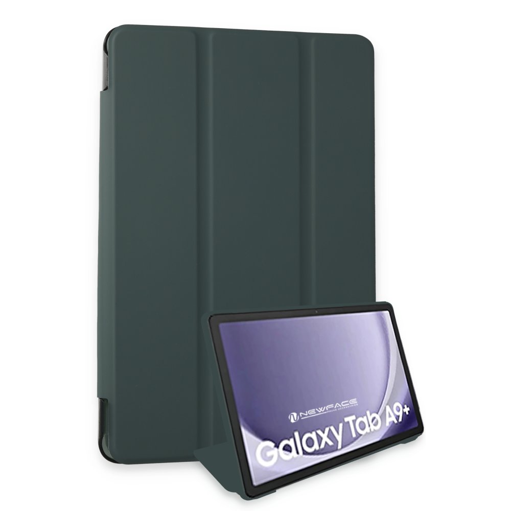 Newface Samsung Galaxy Tab A9 Plus Kılıf Tablet Smart Kılıf - Koyu Yeşil