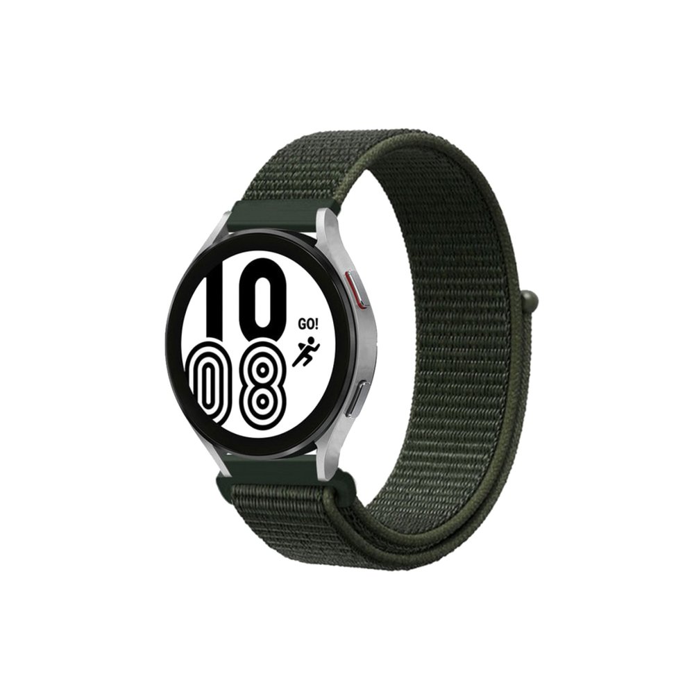 Newface Samsung Galaxy Watch 5 Hasırlı Cırtcırtlı Kordon - Haki Yeşil